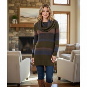 Soft Surroundings Cowl Neck Tunic Sweater Top Womens Size Medium Mohair